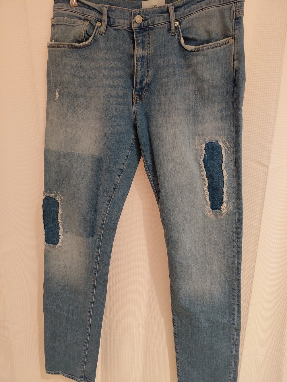 Ovadia & Sons Distressed Light Blue Straight Men's Jeans